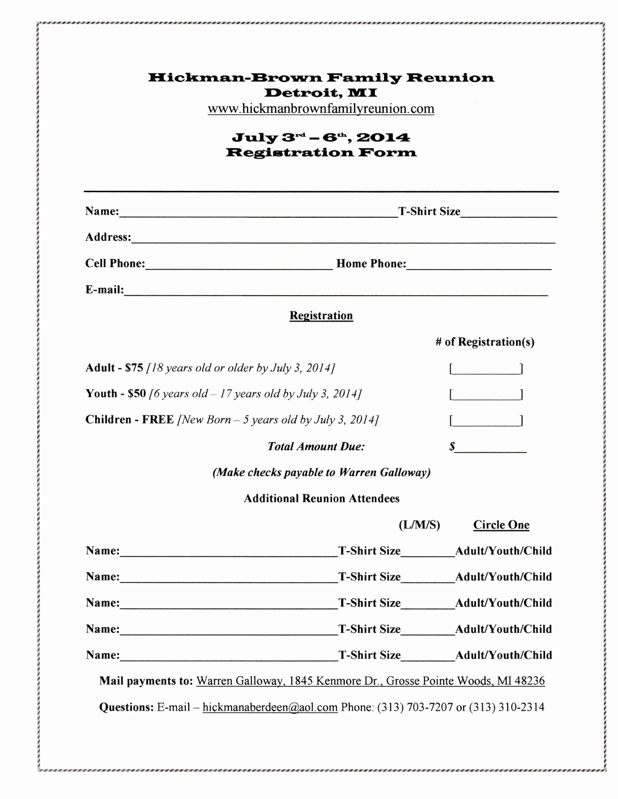 Family Reunion Program Template Fresh 7 Best Of Family Reunion forms Printable Free