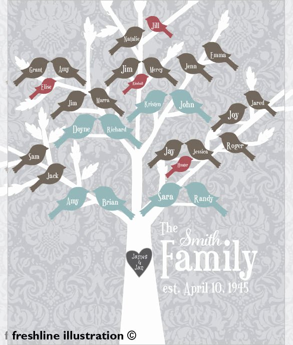 Family Tree Art Template Awesome 15 Amazing Family Tree Art Templates &amp; Designs