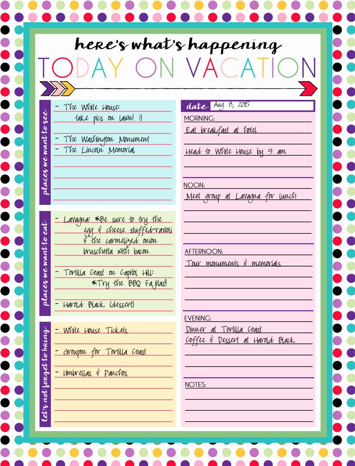 Family Vacation Planner Template Beautiful Free Printable Daily and Weekly Vacation Calendars In 2019
