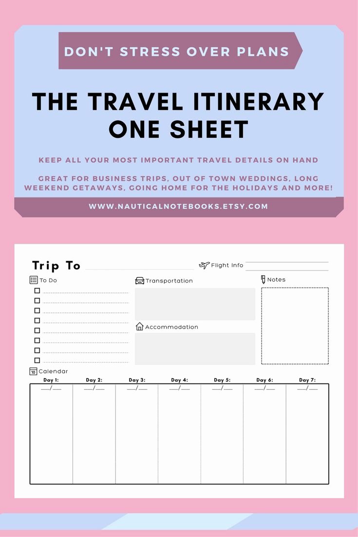 Family Vacation Planner Template Elegant Best 25 Travel Itinerary Template Ideas On Pinterest