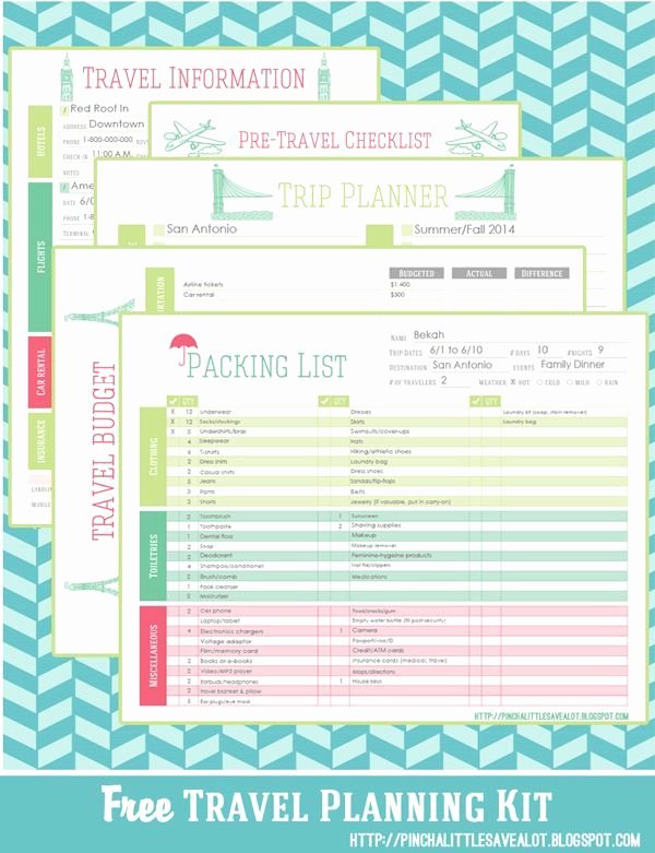 Family Vacation Planner Template Elegant Pinch A Little Save A Lot Free Travel Planning Kit