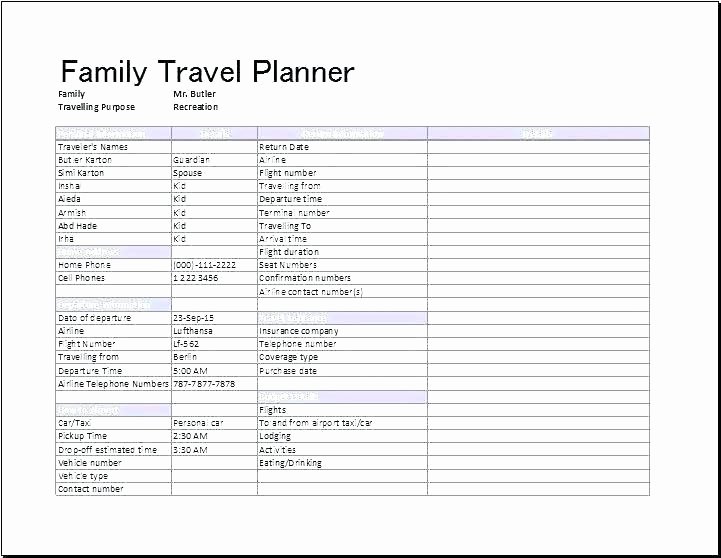 Family Vacation Planner Template Fresh Family Vacation Schedule Template Family Vacation Schedule