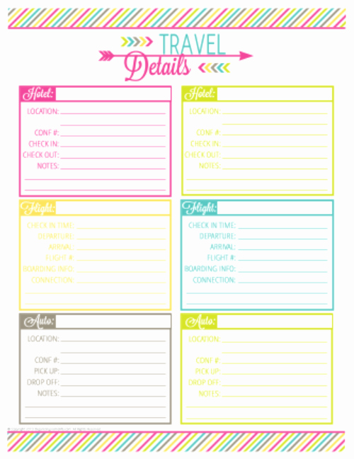Family Vacation Planner Template Inspirational Printable Vacation Planner