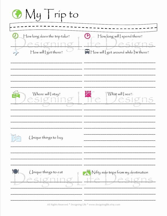 Family Vacation Planner Template Unique Vacation Travel Planner Printable Pdf Sheets My Trip to