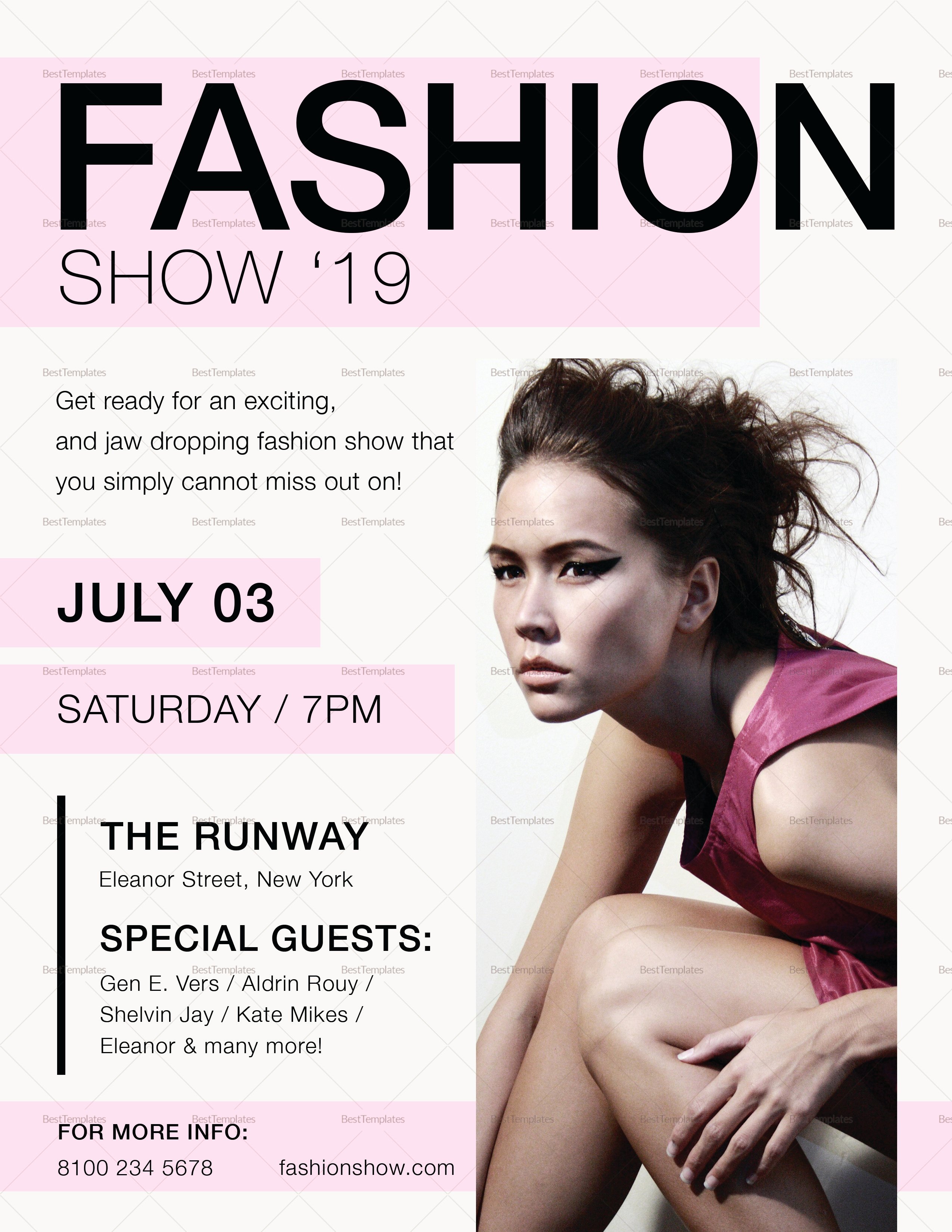 Fashion Show Flyer Template Awesome Fashion Show Flyer Design Template In Psd Word Publisher