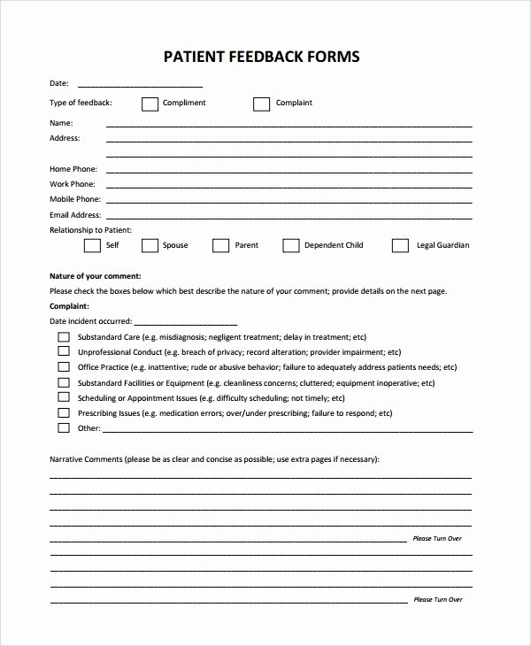 Feedback form Template Word Awesome 10 Patient Feedback forms – Pdf Word