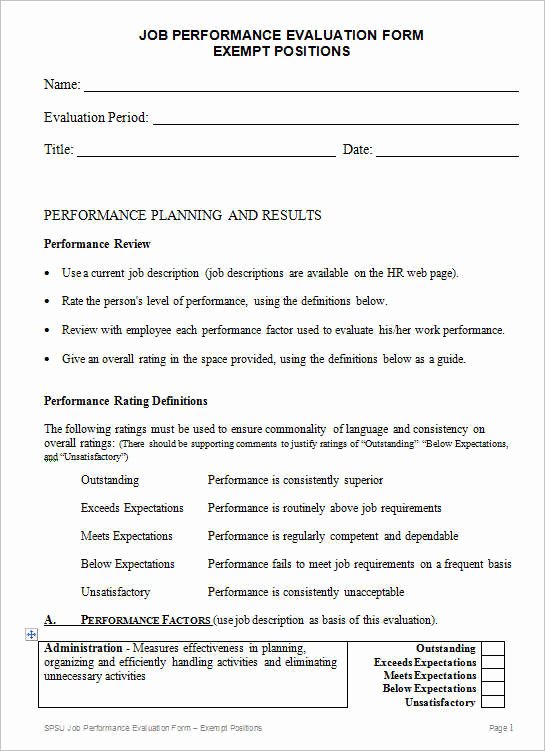 Feedback form Template Word Beautiful Sample Employee Evaluation form Sarahepps