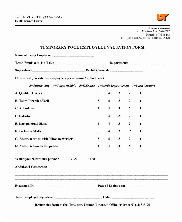 Feedback form Template Word Fresh Employee Evaluation form Example 13 Free Word Pdf