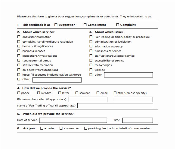 Feedback form Template Word Unique Sample Service Feedback form 11 Download Free Documents
