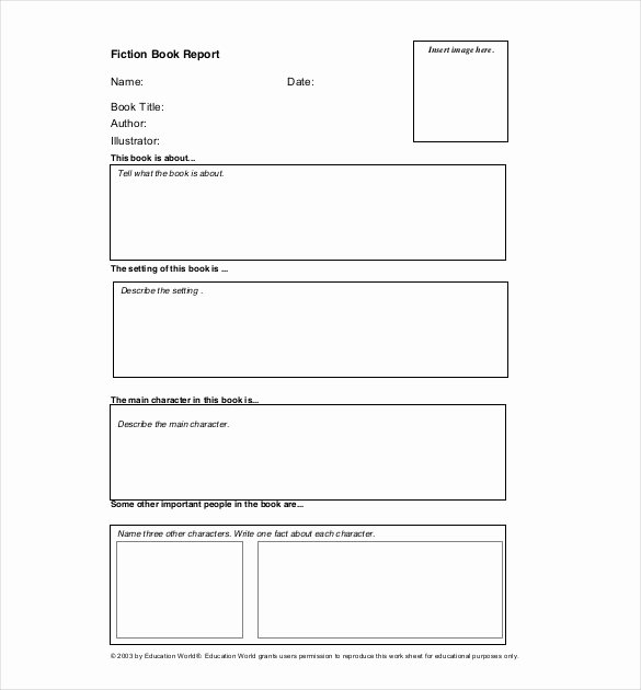 Fiction Book Report Template Lovely 9 Sample Book Report Templates Pdf Doc