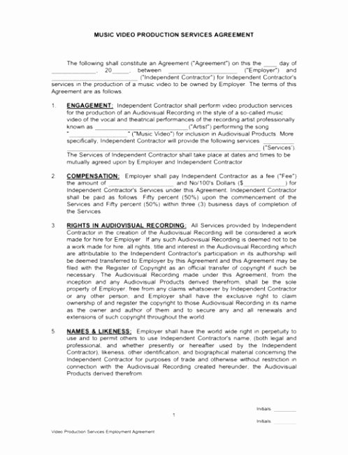 Film Producer Agreement Template New 9 Production Contract Template Eowup