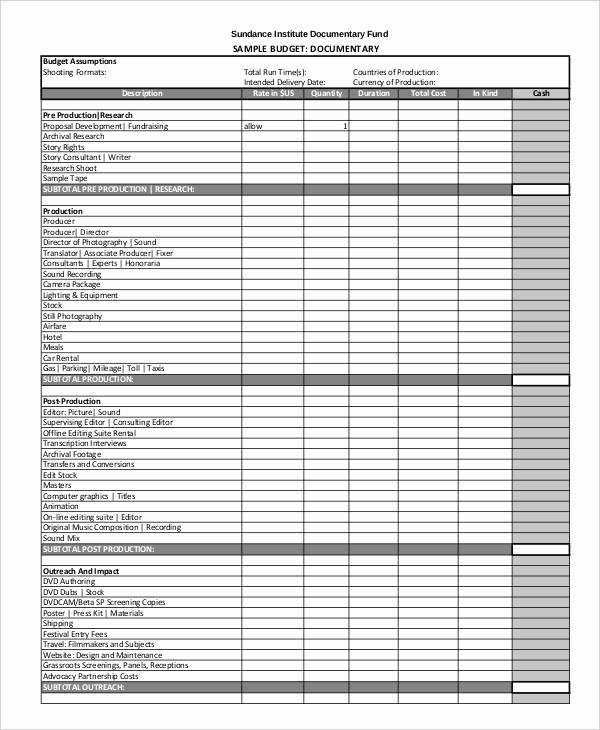 Film Production Budget Template Fresh Bud Templates 6 Free Word Pdf &amp; Excel format