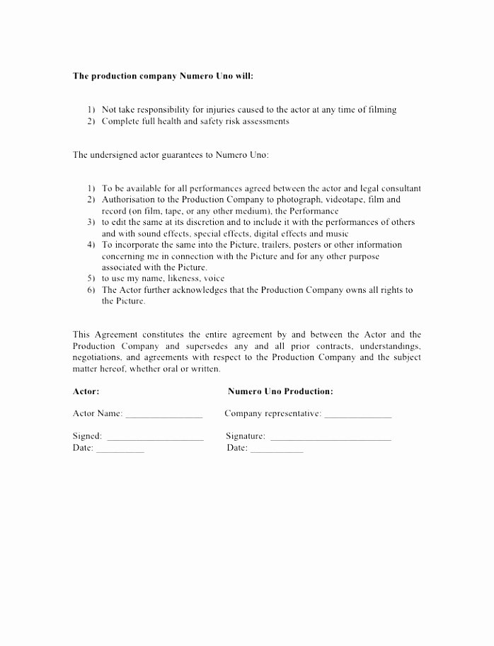 Film Production Contract Template Inspirational 9 Production Contract Template Eowup