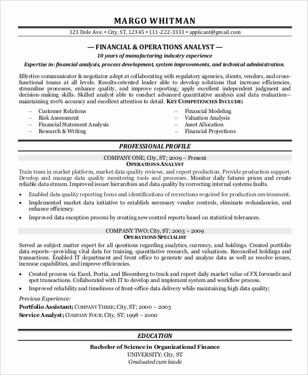 Financial Analyst Resume Template Elegant 20 Finance Resume Templates Pdf Doc