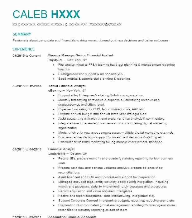 Financial Analyst Resume Template Unique Financial Analyst Resume Summary