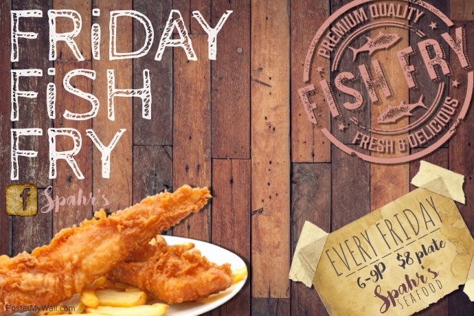 Fish Fry Flyer Template New Fish Fry Food Restaurant Special Seafood Party Cook Off