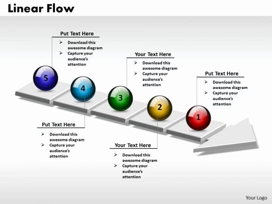 Flow Chart Ppt Template Awesome Ppt 3d Linear Process Flow Powerpoint Template Arrow 5