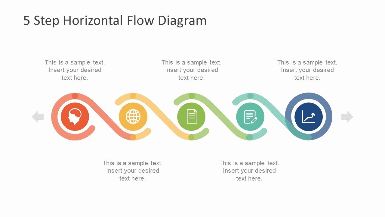 Flow Chart Ppt Template Unique 5 Step Horizontal Flow Diagram for Powerpoint Slidemodel