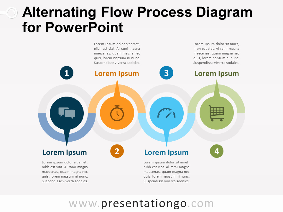Flow Chart Ppt Template Unique Alternating Flow Process Diagram for Powerpoint