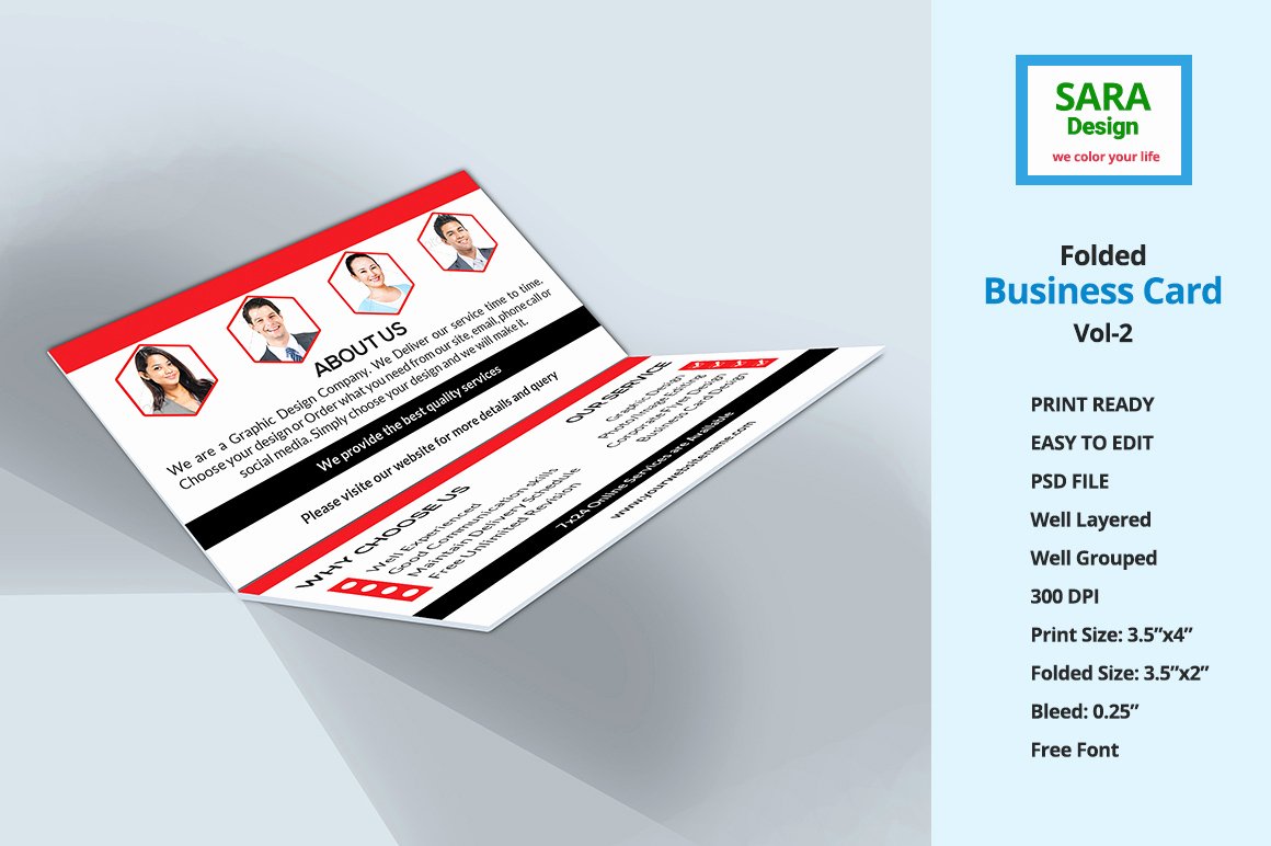 Folded Business Card Template Awesome Corporate Folded Business Card Vol 2 Business Card