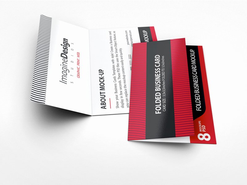 Folded Business Cards Template Awesome Folded Business Card Mockup V3 by Idesignstudio