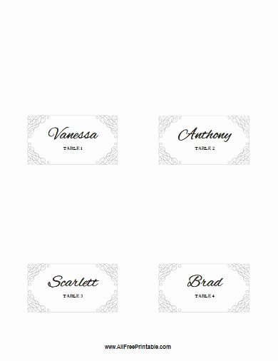 Folded Name Card Template Awesome 7 Best Of Printable Folded Place Card Template