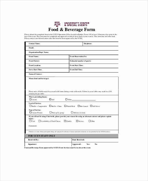 Food order form Template Awesome 9 Sample Food order forms