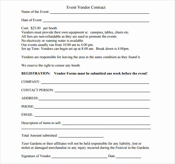Food Service Contract Template New 14 Vendor Contract Templates – Samples Examples &amp; format