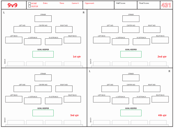 Football Depth Chart Template Fresh soccer formation Lineup Sheet V Football Depth Chart