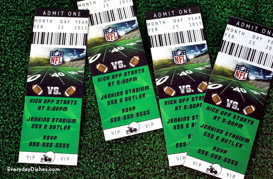 Football Party Invitation Template New Football Ticket Invitations Printable Everyday Dishes &amp; Diy