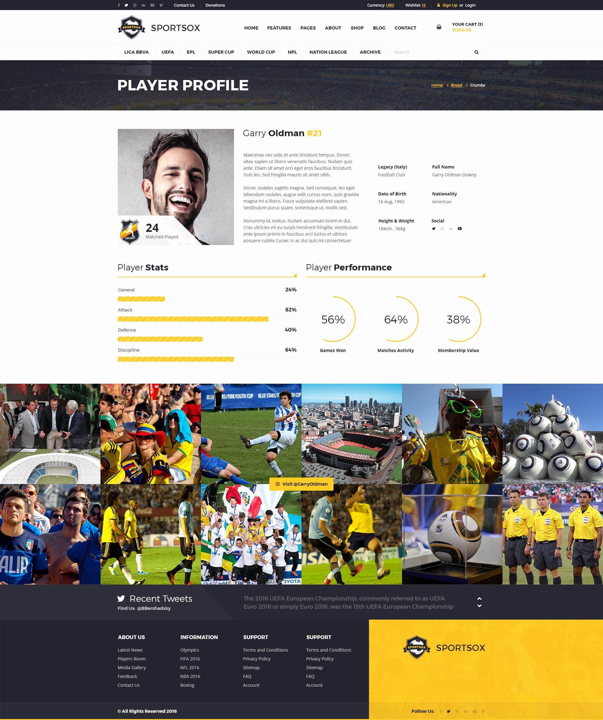 Football Player Profile Template New Sportsox