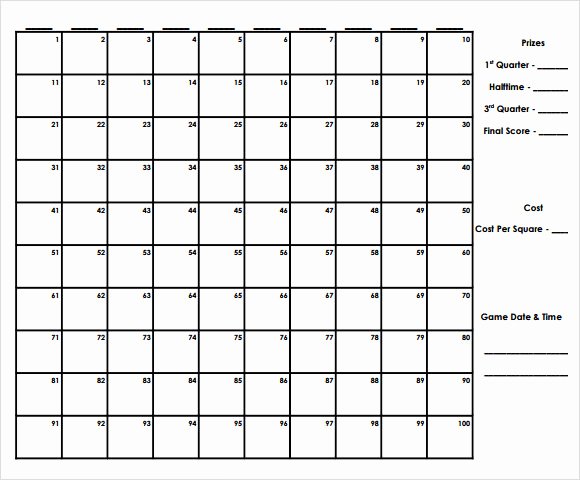 Football Squares Template Excel Elegant 8 Football Pool Samples
