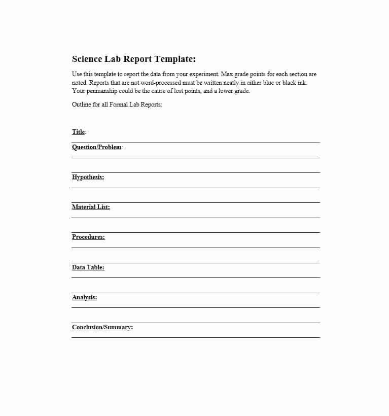 Formal Lab Report Template Best Of 40 Lab Report Templates &amp; format Examples Template Lab