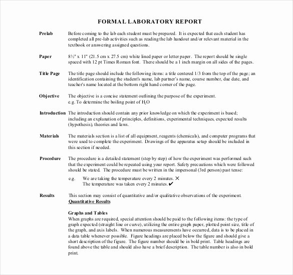 Formal Lab Report Template Fresh 15 Laboratory Report Templates Free Pdf Ms Word