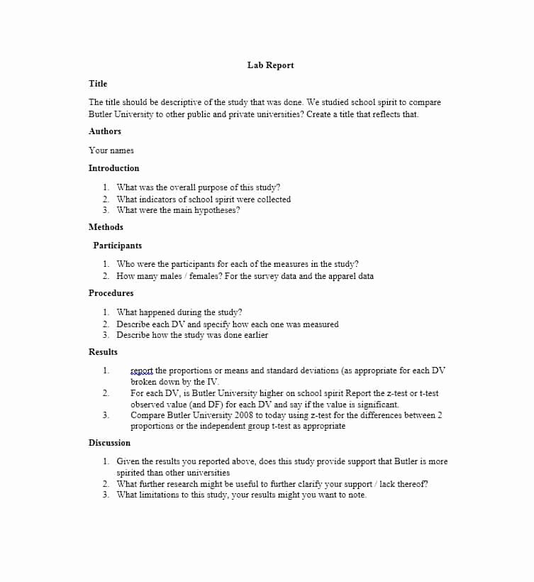 Formal Lab Report Template Unique 40 Lab Report Templates &amp; format Examples Template Lab