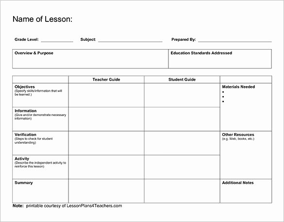 Formal Lesson Plan Template Elegant Lesson Plan Outline Template 8 Free Free Word Pdf