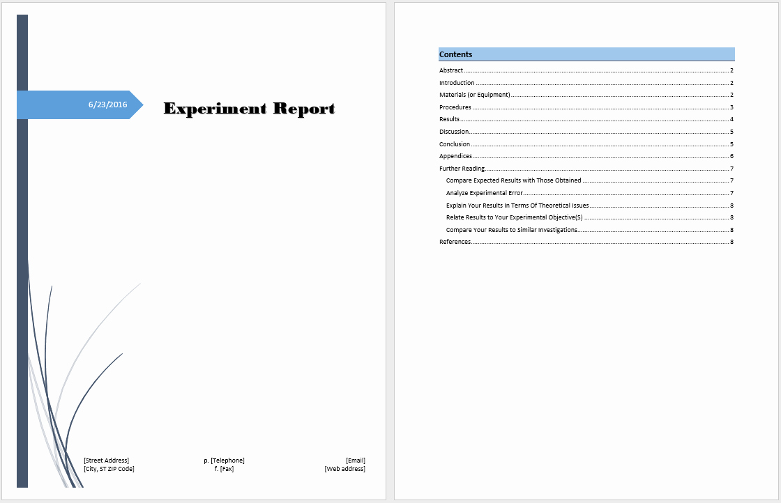 annual report template word example
