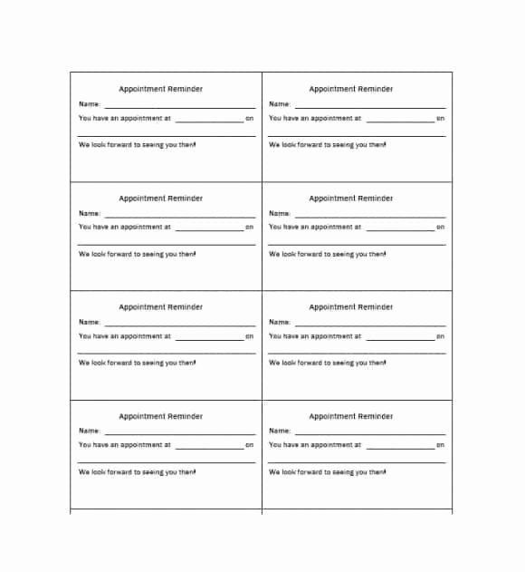 Free Appointment Card Template New 40 Appointment Cards Templates &amp; Appointment Reminders