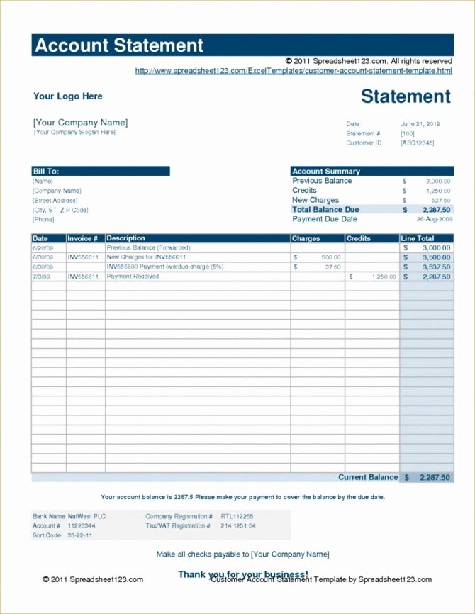Free Bank Statement Template Lovely Statement Template Free Download