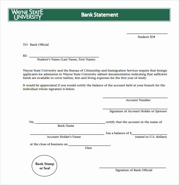 Free Bank Statement Template New Bank Statement 8 Free Samples Examples format