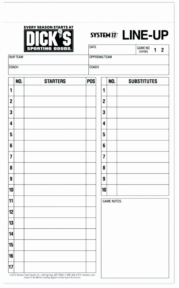 Free Baseball Card Template Inspirational Printable softball Lineup Cards New Blank Roster Sheet