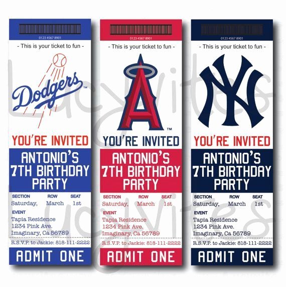 Free Baseball Ticket Template Fresh Baseball Team Ticket Invitation Baseball Baby Shower