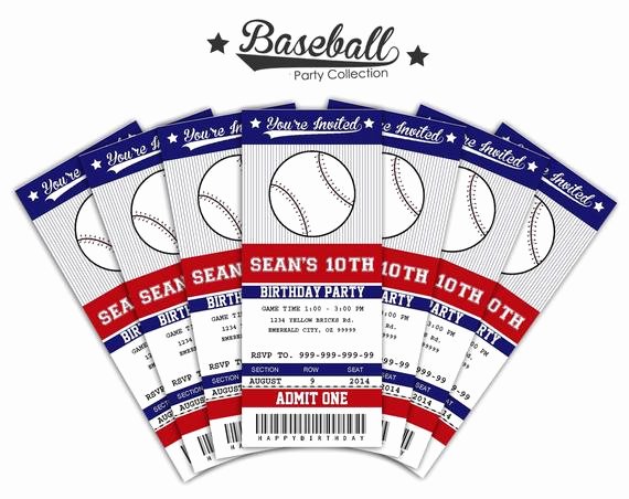 Free Baseball Ticket Template Lovely Baseball Ticket Invitations Printable Instant Download