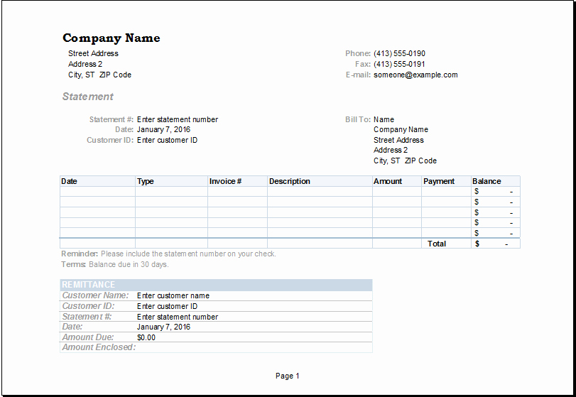 Free Billing Statement Template Lovely Invoice Statement Template