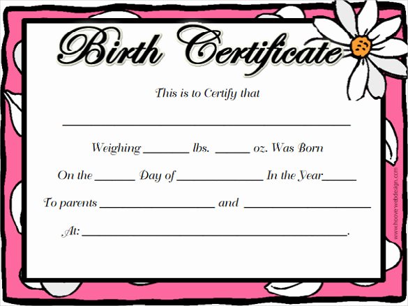 Free Birth Certificate Template Beautiful Birth Certificate Template 38 Word Pdf Psd Ai