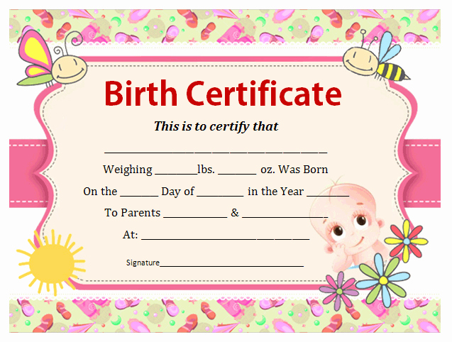 Free Birth Certificate Template Beautiful Birth Certificate Template