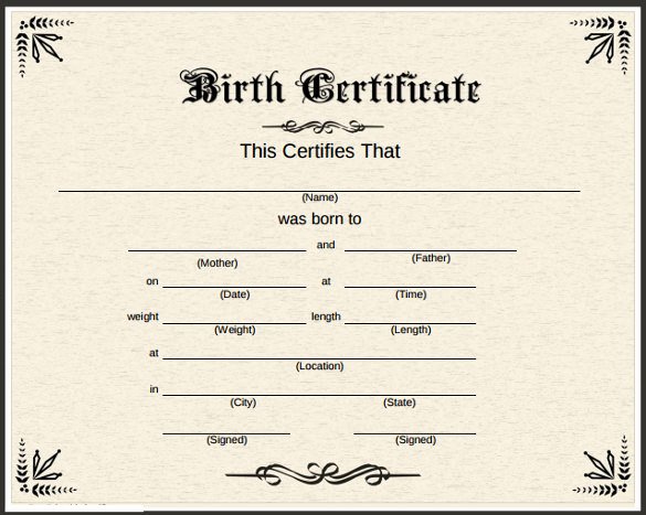 Free Birth Certificate Template Lovely Birth Certificate Template 38 Word Pdf Psd Ai