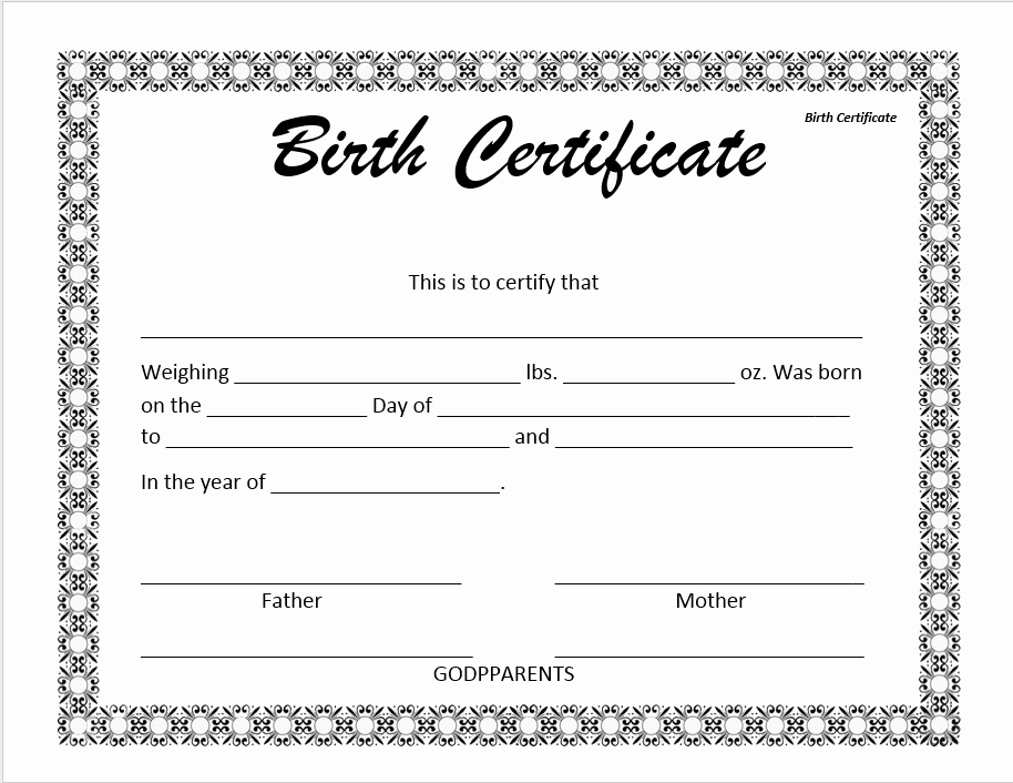 Free Birth Certificate Template Luxury 14 Free Birth Certificate Templates In Ms Word &amp; Pdf