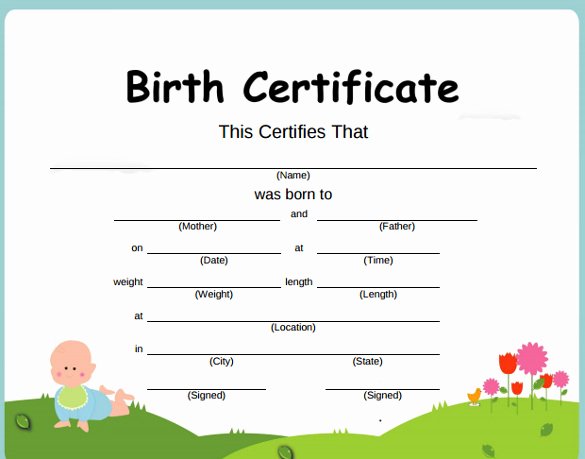 Free Birth Certificate Template Unique Birth Certificate Template 38 Word Pdf Psd Ai