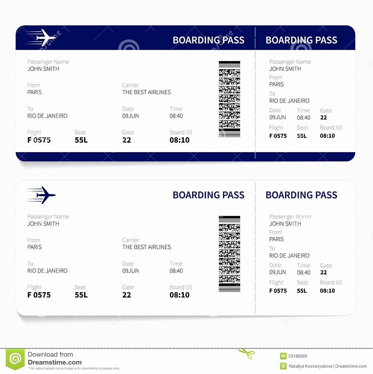 Free Boarding Pass Template Luxury Airline Ticket Template Free Sample Customer Service